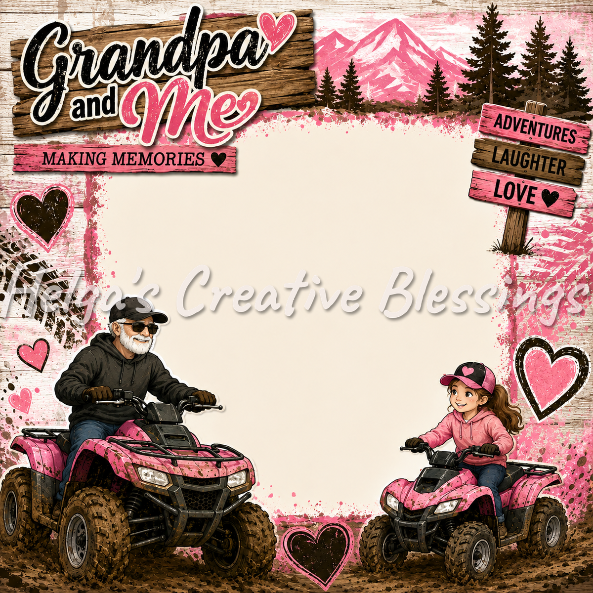 Grandpa and Me Girl 4 Wheeling Frame