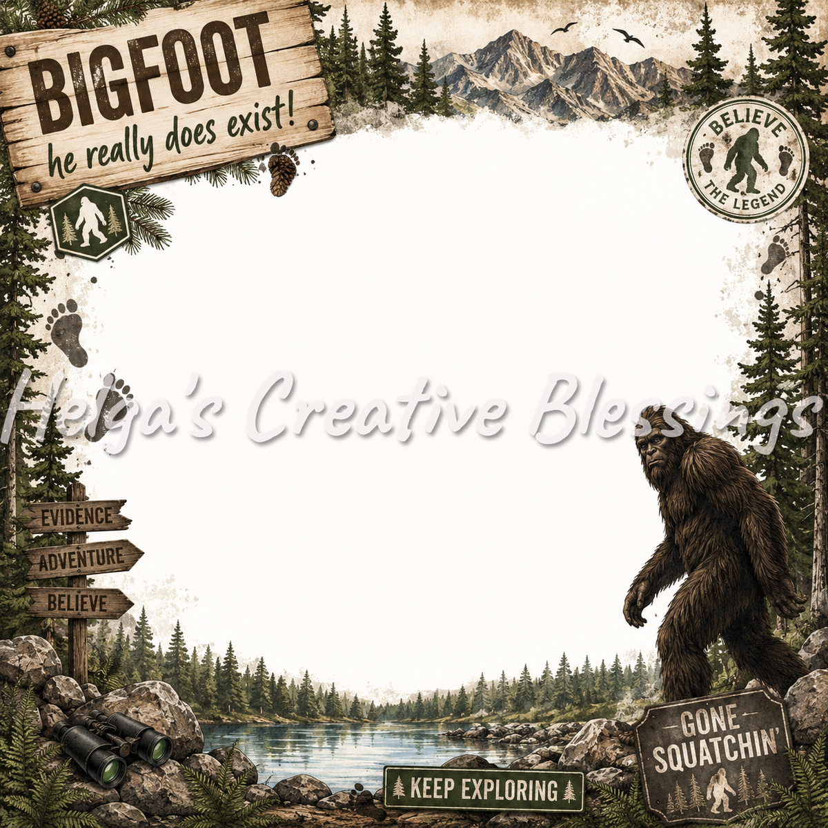 Bigfoot He Does Exist Frame