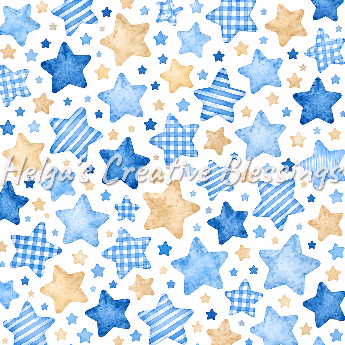 Blue and Cream Stars