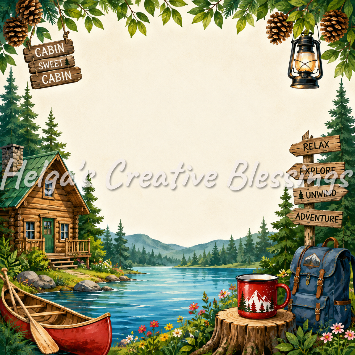 Cabin at the Lake Backpack Frame