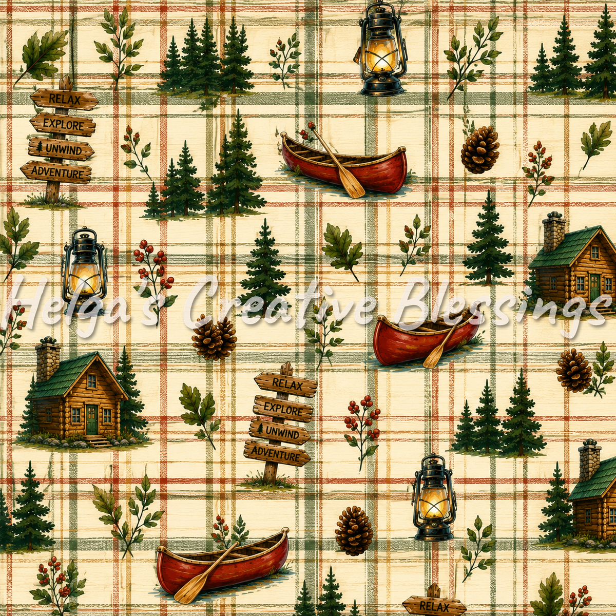 Cabin at the Lake Backpack Plaid