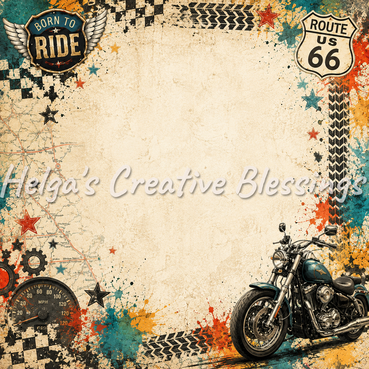 Colorful Motorcycle Frame