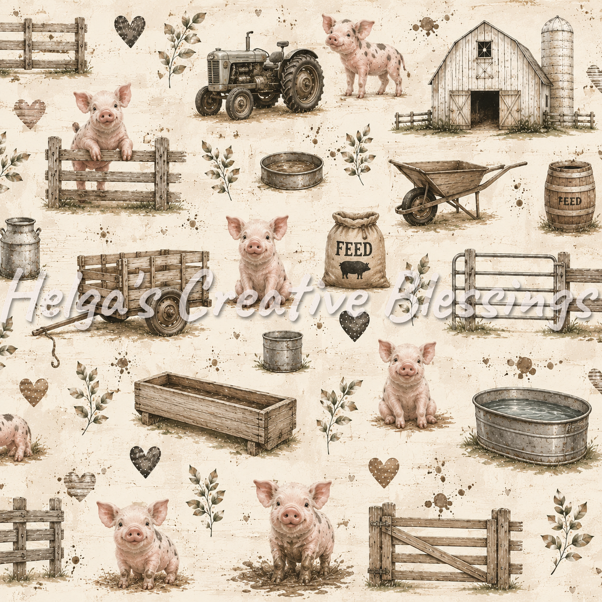 Cute Farm Pig Feed