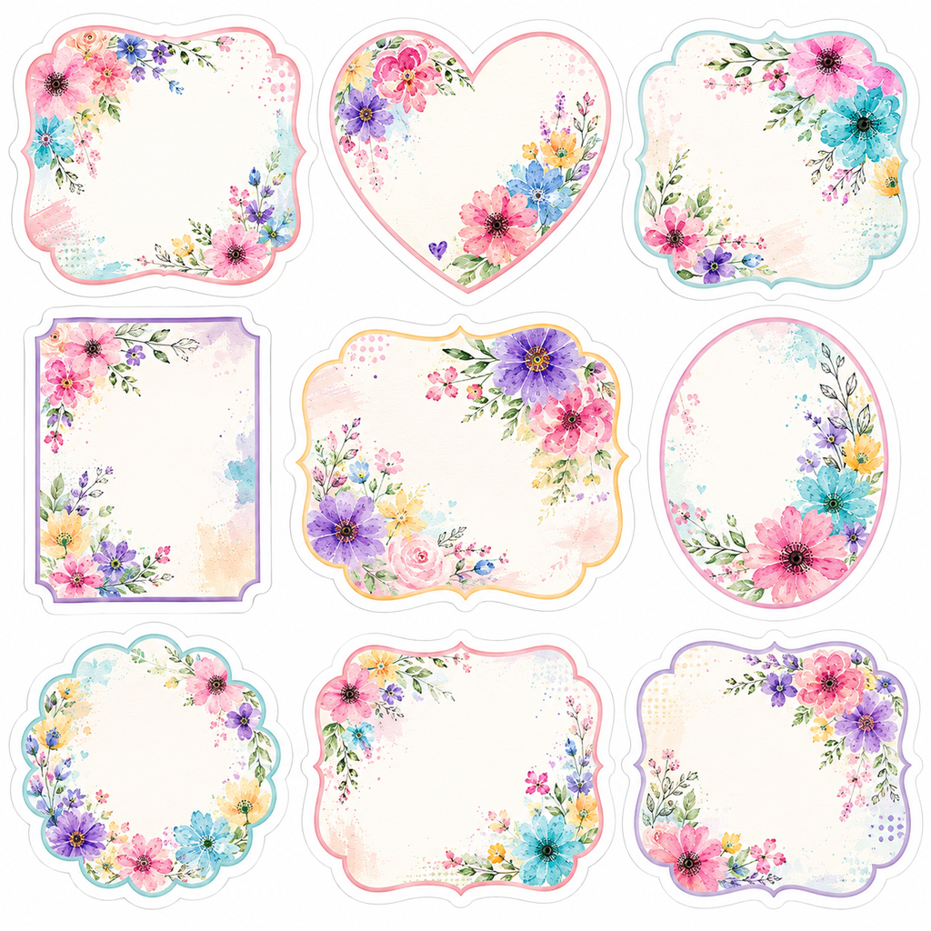 Colorful Floral Scrapbook Kit