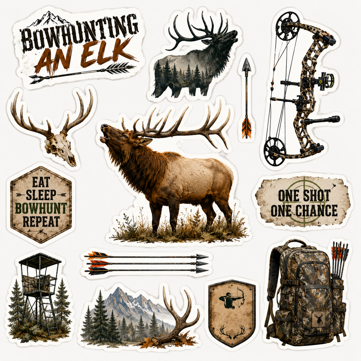 Bow Hunting Elk Scrapbooking Kit