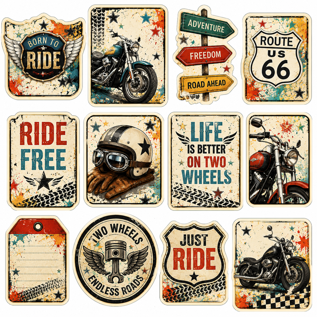 Colorful Motorcycle Scrapbook Kit