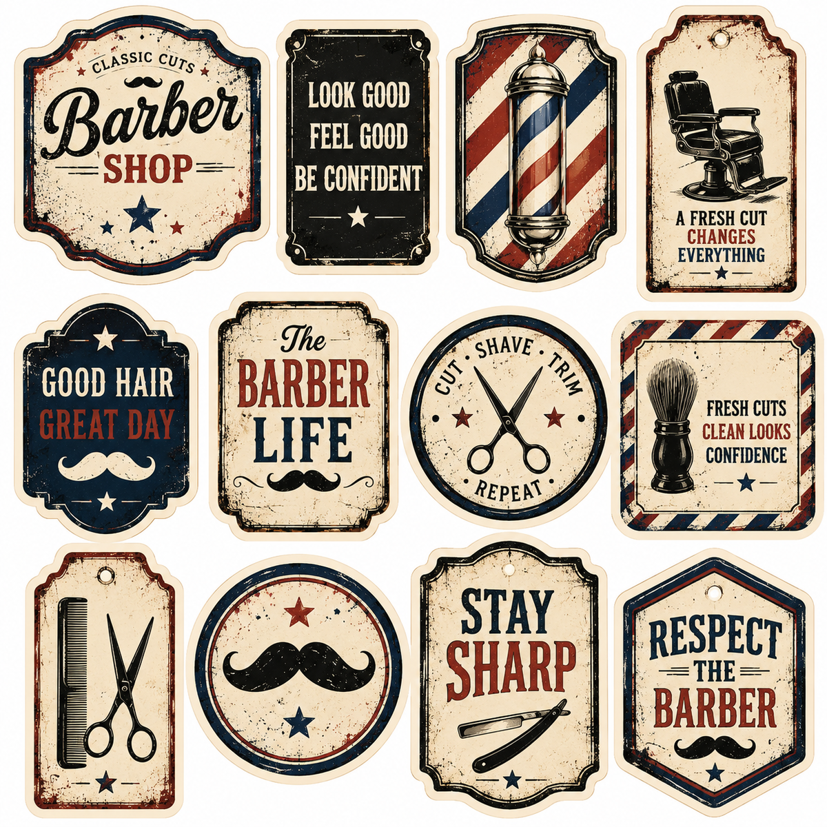 Classic Barber Shop Scrapbook Kit