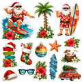 Santa on a Surfboard Scrapbook Kit