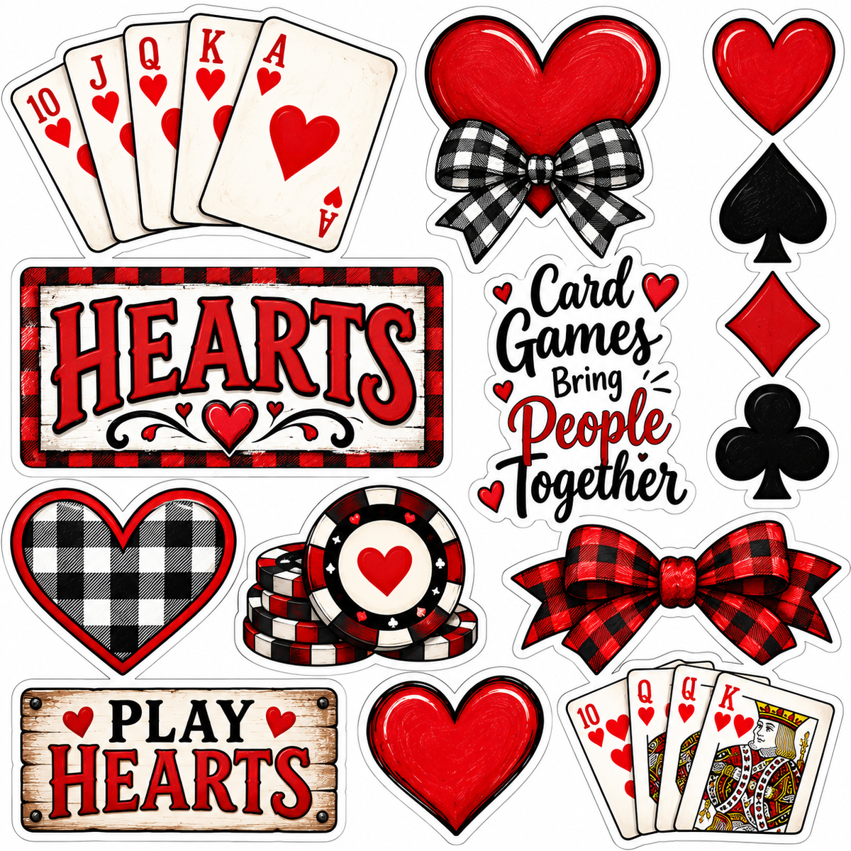 Game of Hearts Card Game Scrapbooking Kit