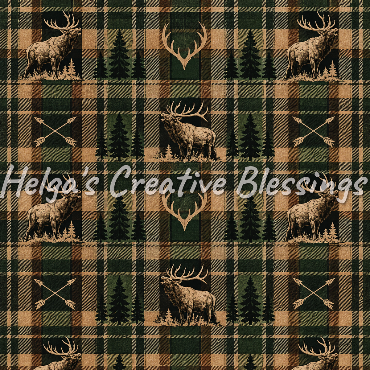 Elk Bow Hunting Plaid