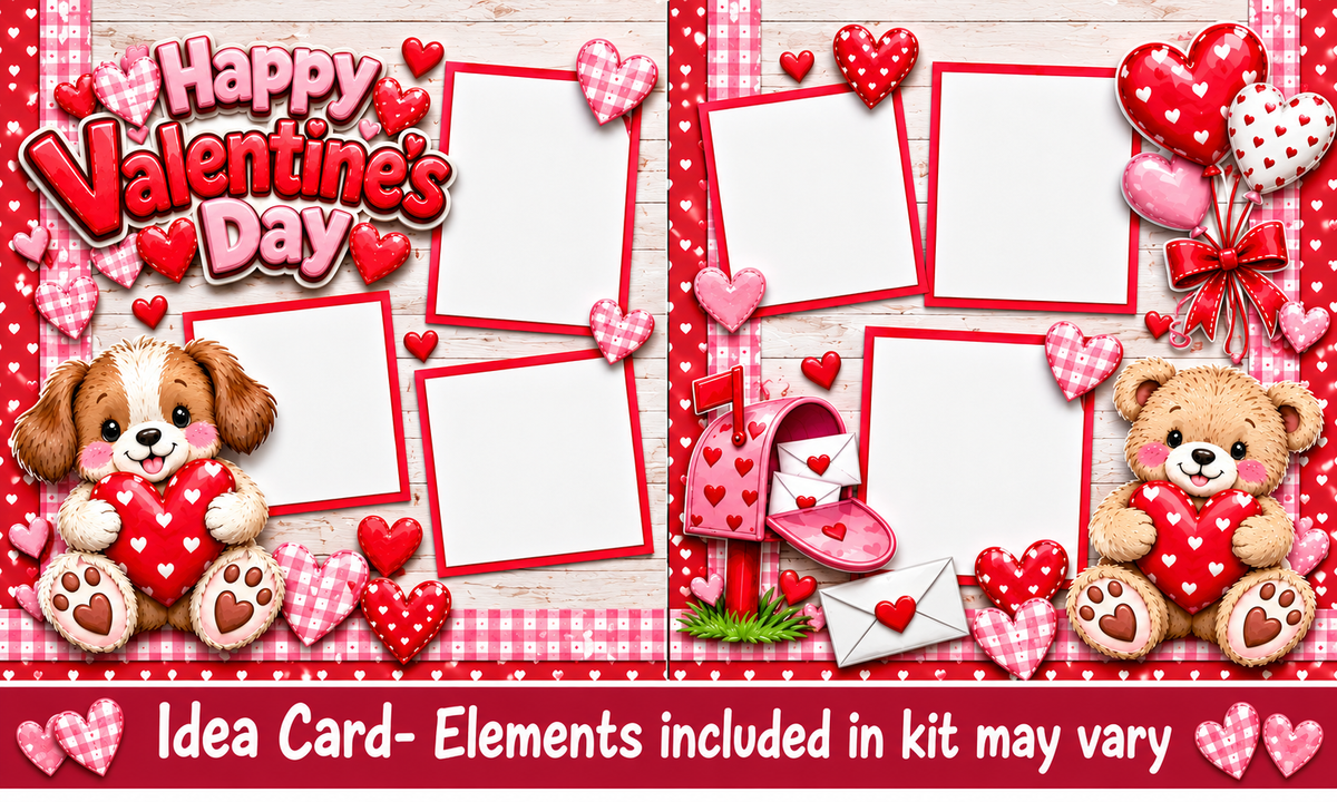 Valentines Day- Puppy & Bear