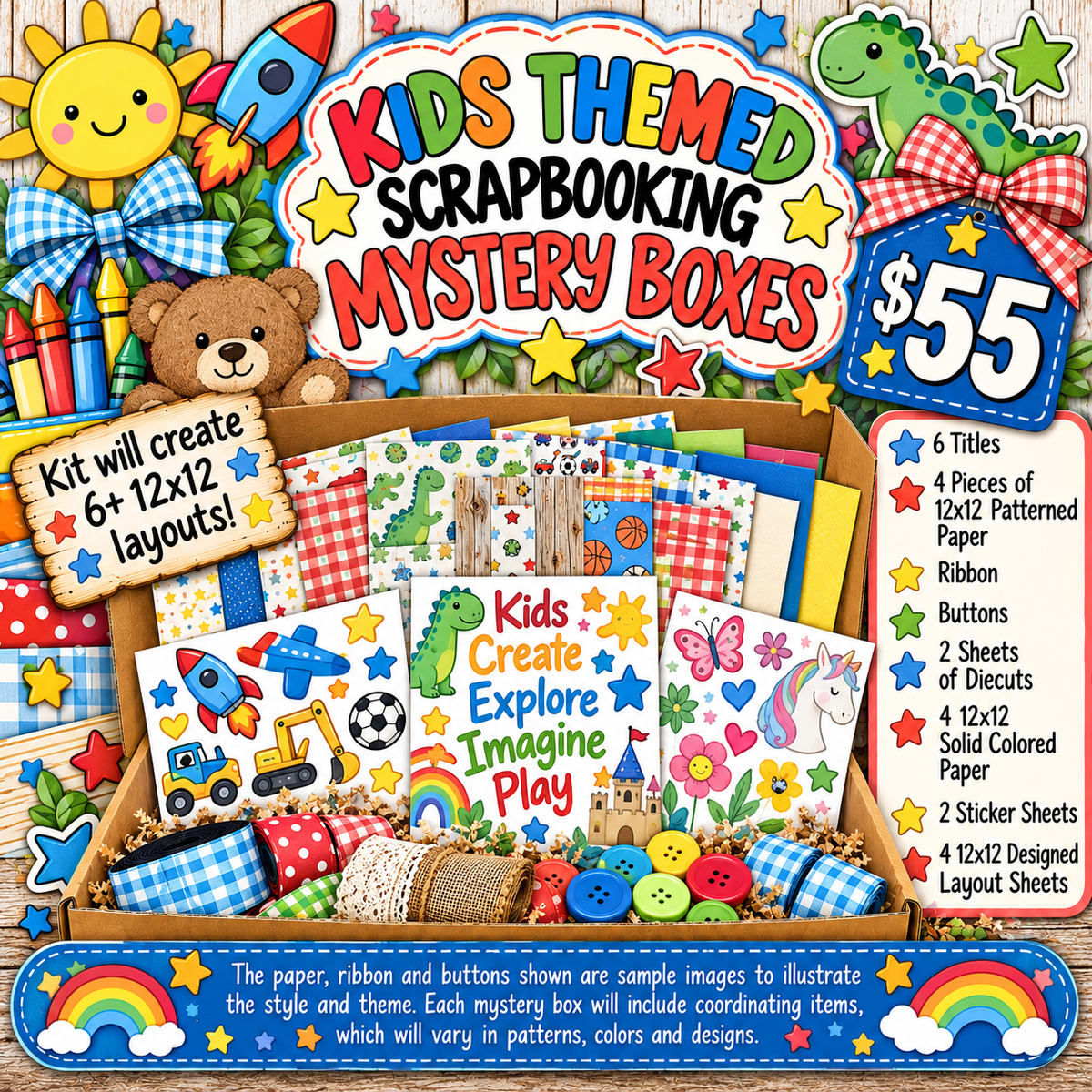 Kids Themed Scrapbooking Mystery Box
