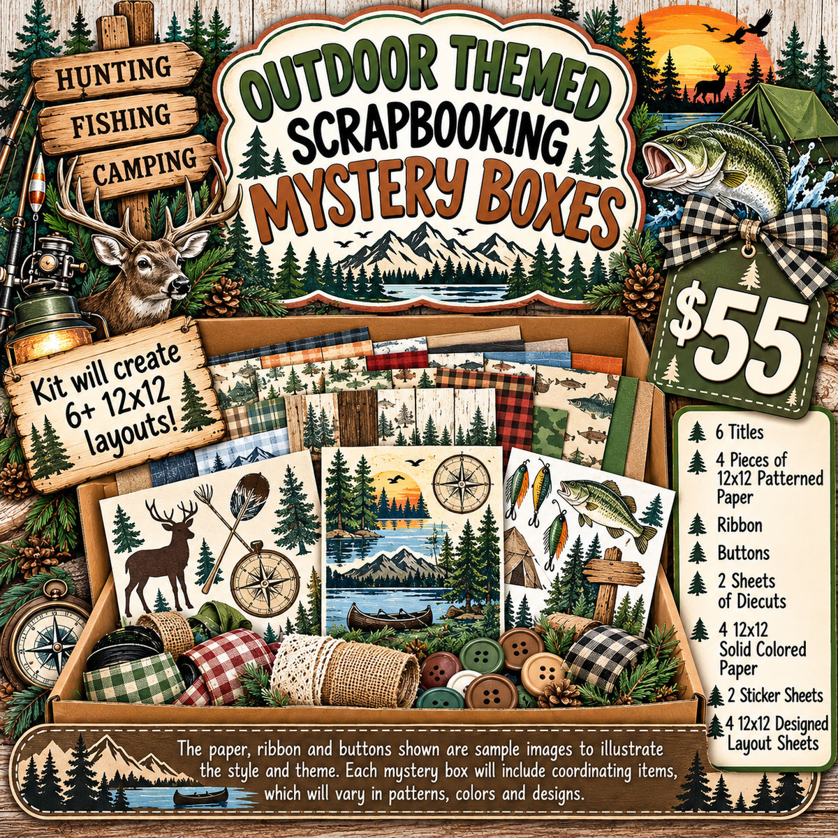 Outdoors Themed Scrapbooking Mystery Box