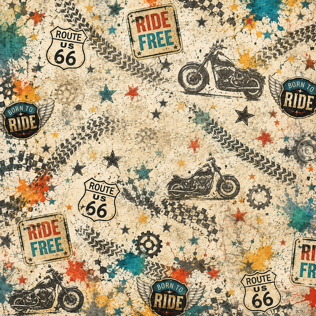 Colorful Motorcycle Scrapbook Kit