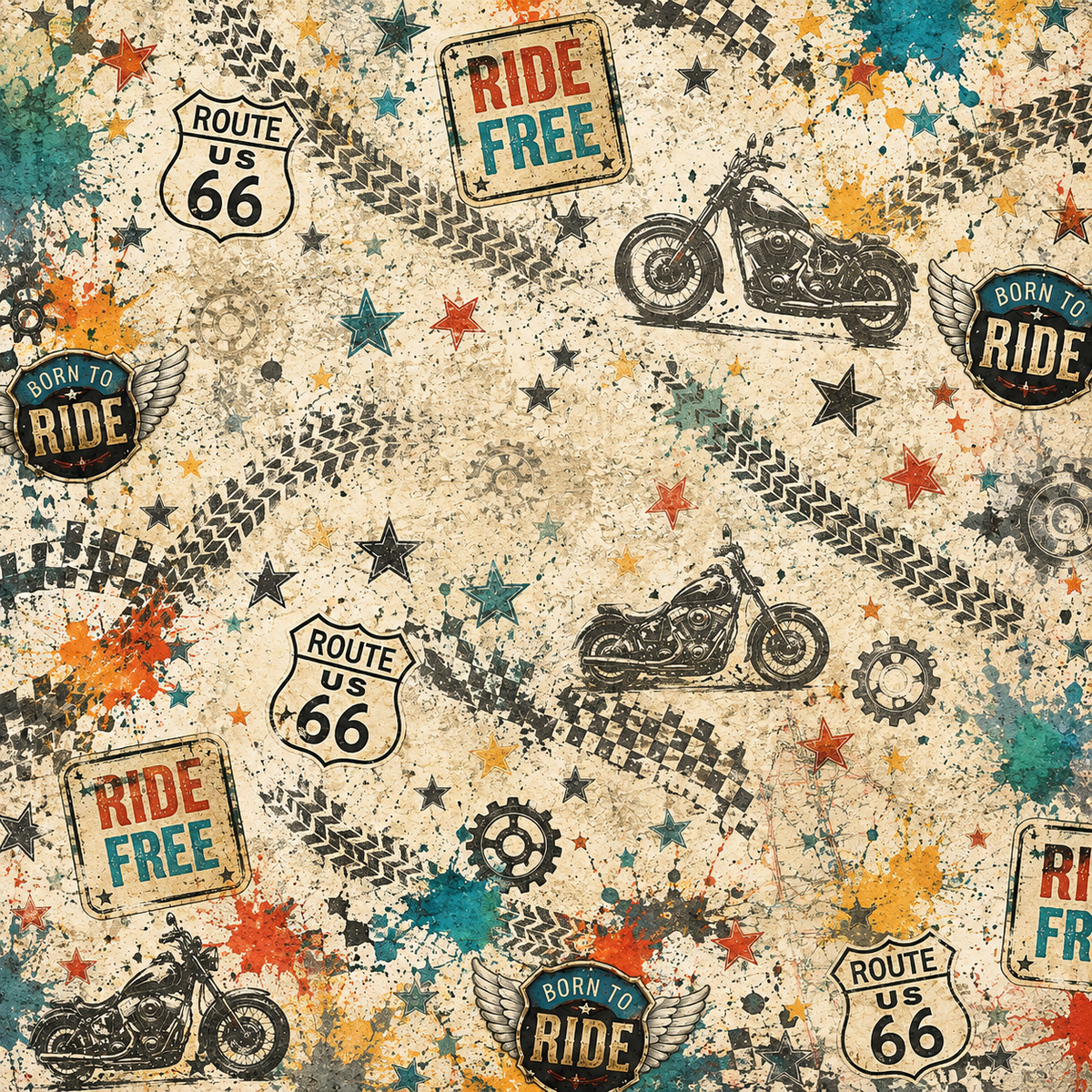 Colorful Motorcycle Scrapbook Kit