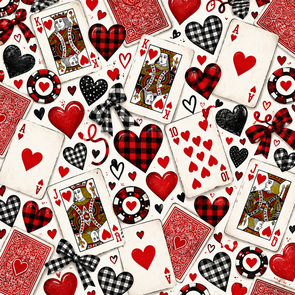 Game of Hearts Card Game Scrapbooking Kit