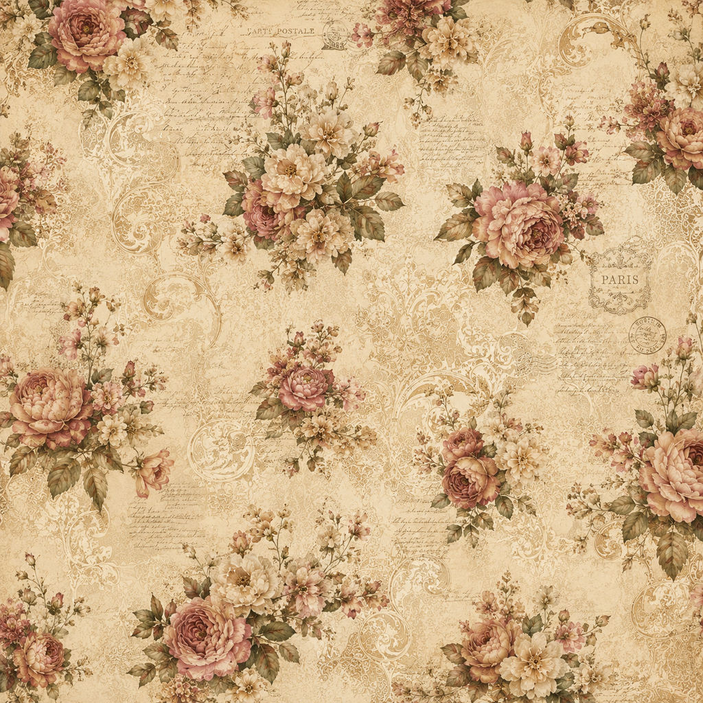 Vintage Floral Scrapbook Kit