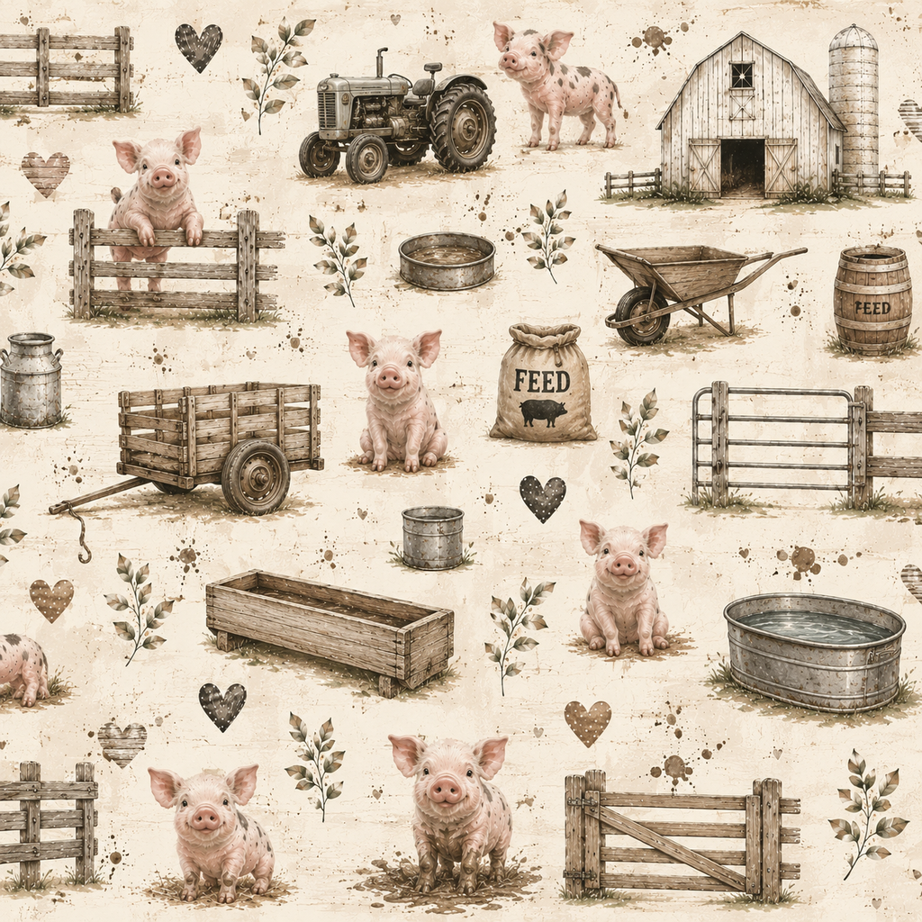 Cute Farm Pig Scrapbook Kit