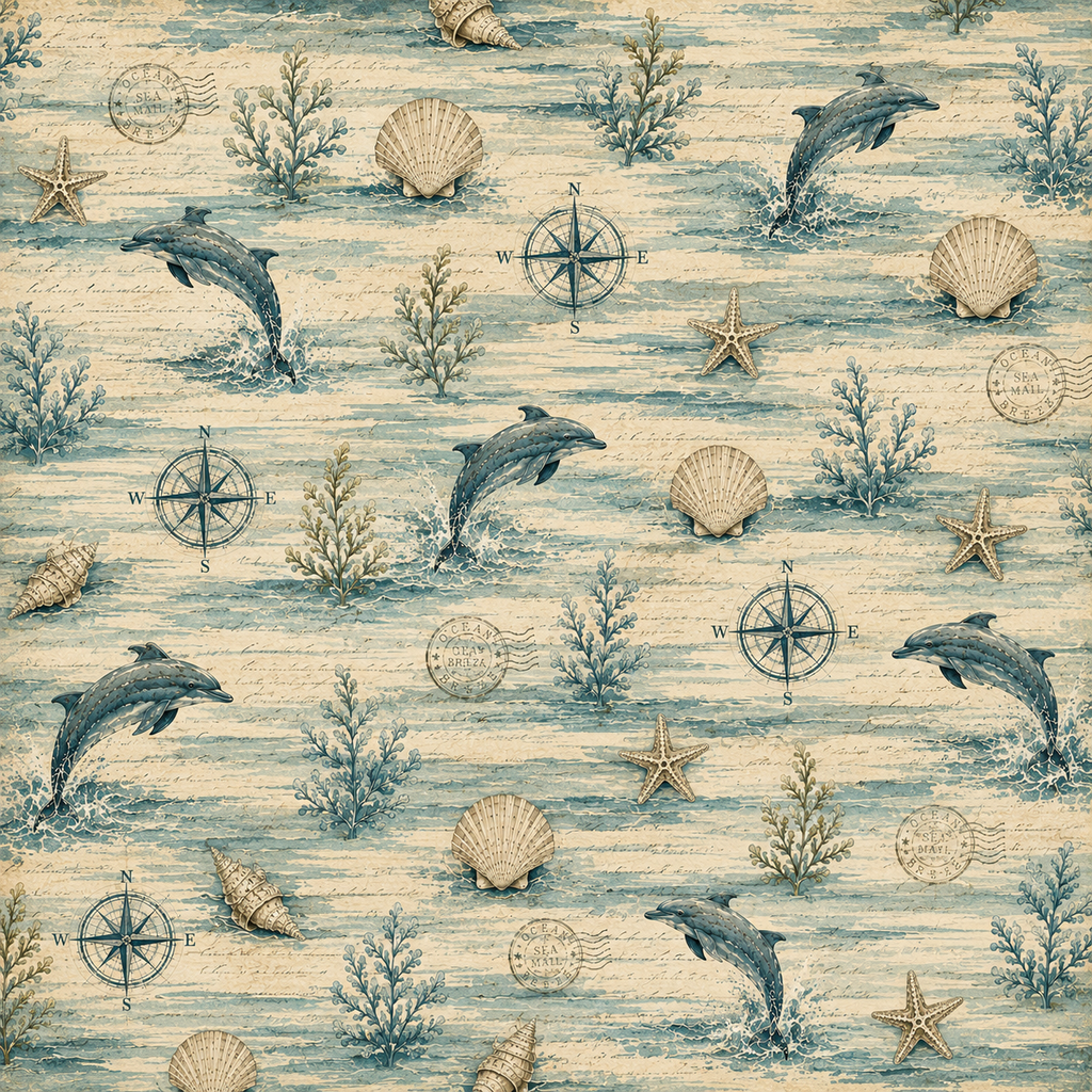 Vintage Dolphins Scrapbook Kit
