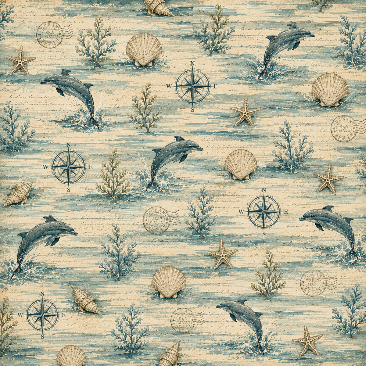 Vintage Dolphins Scrapbook Kit