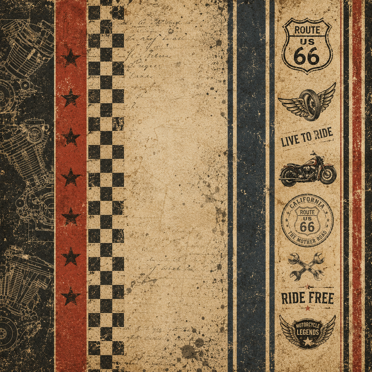 Vintage Motorcycle Scrapbook Kit