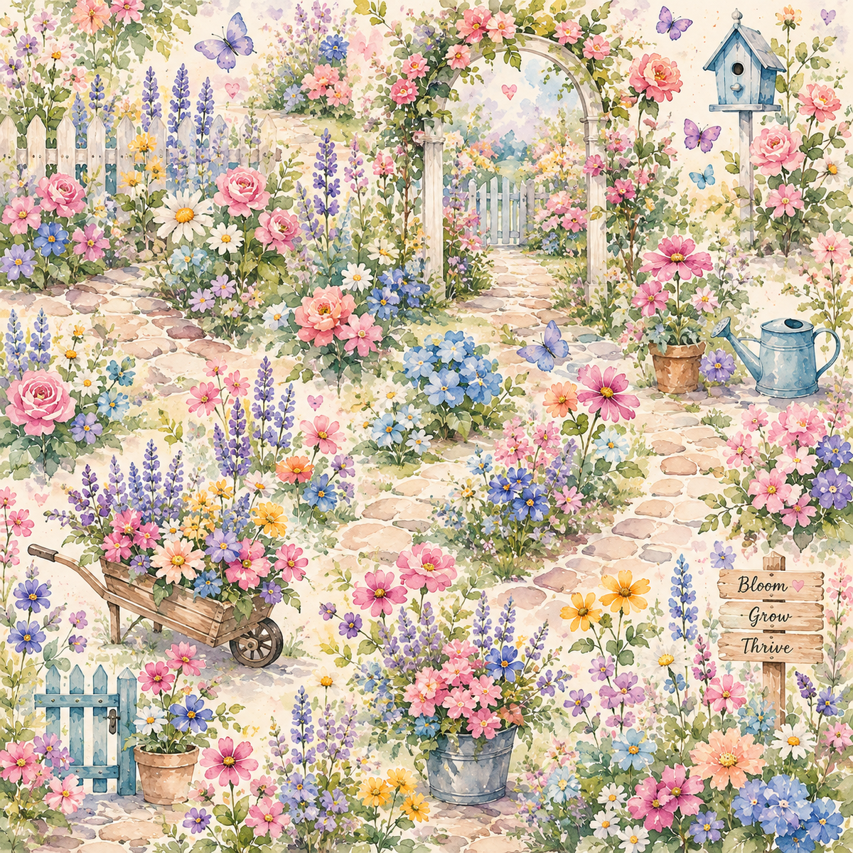 Colorful Floral Scrapbook Kit