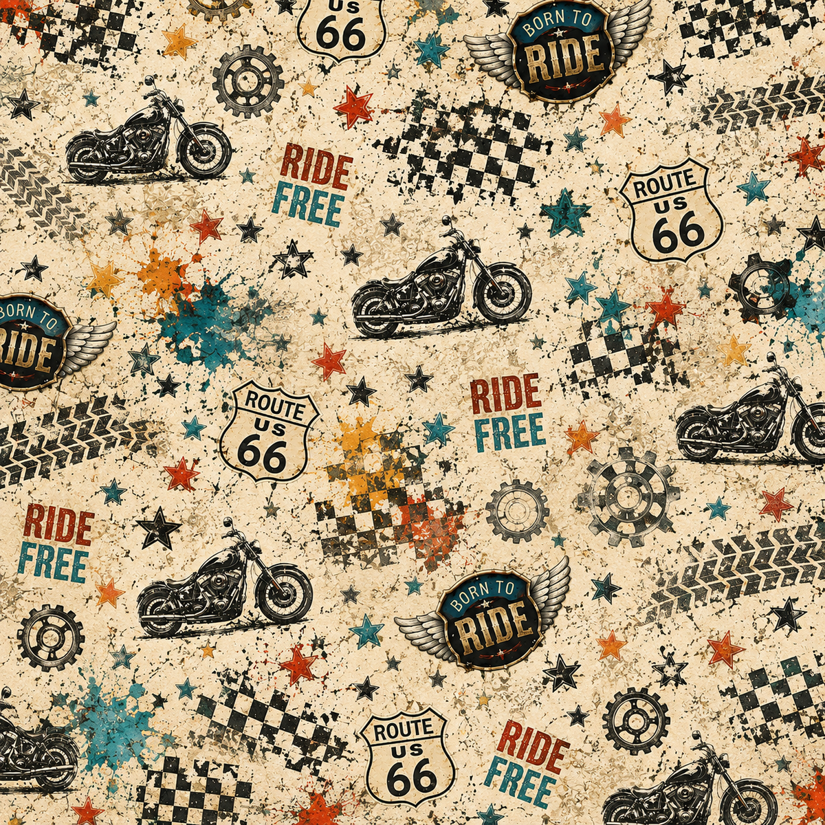 Colorful Motorcycle Scrapbook Kit