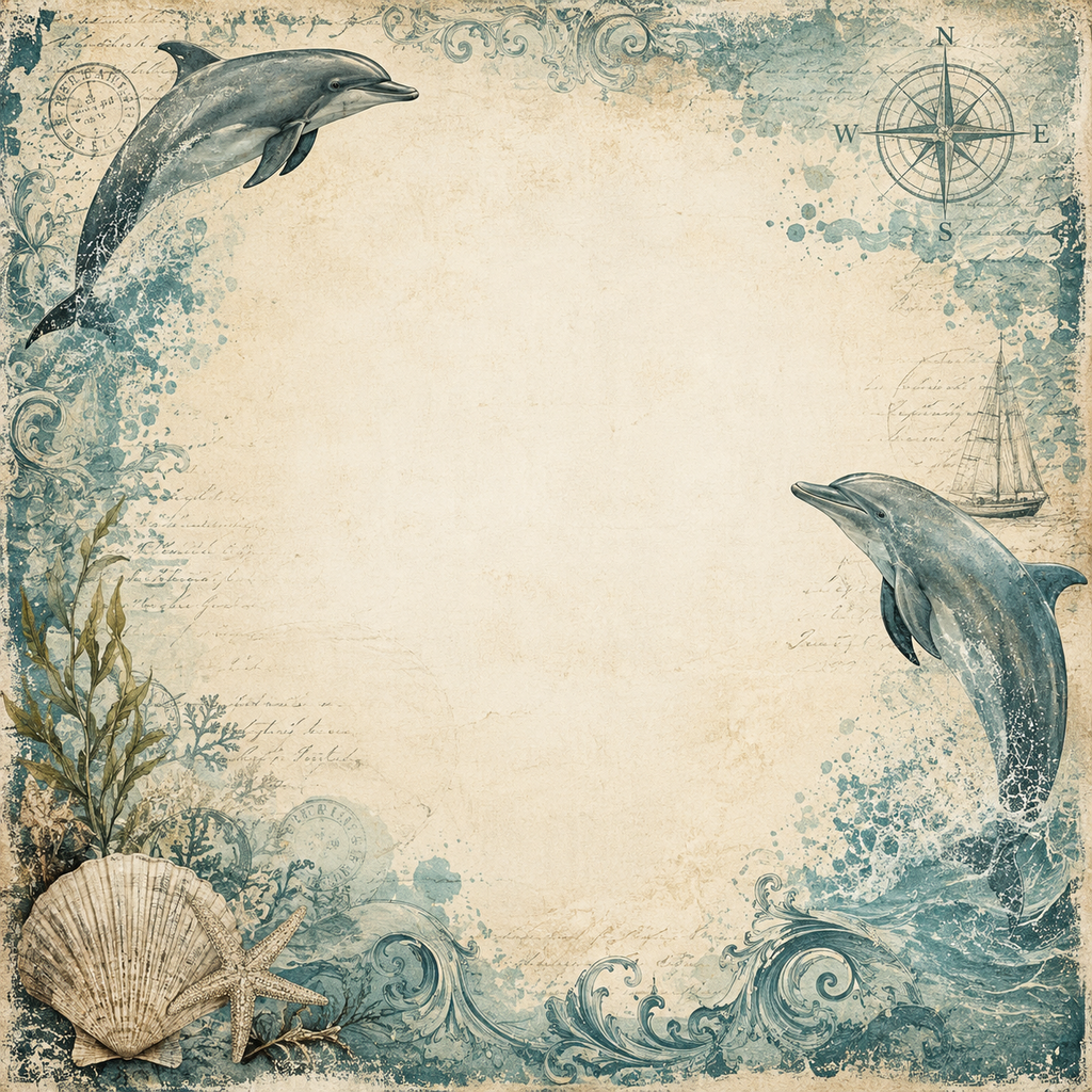 Vintage Dolphins Scrapbook Kit