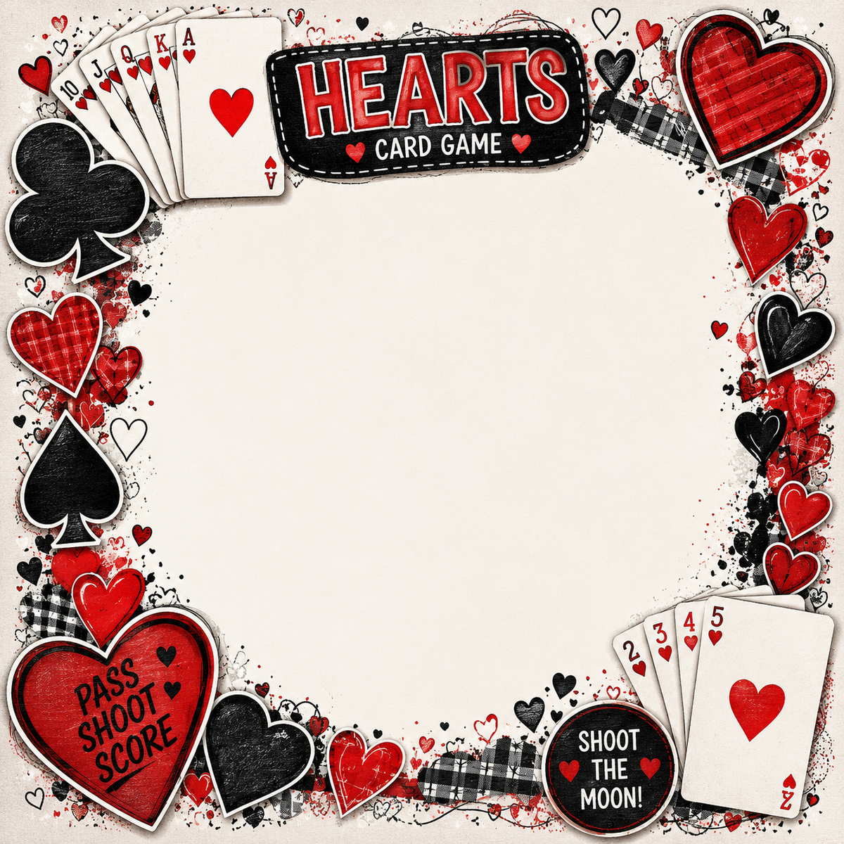 Game of Hearts Card Game Scrapbooking Kit