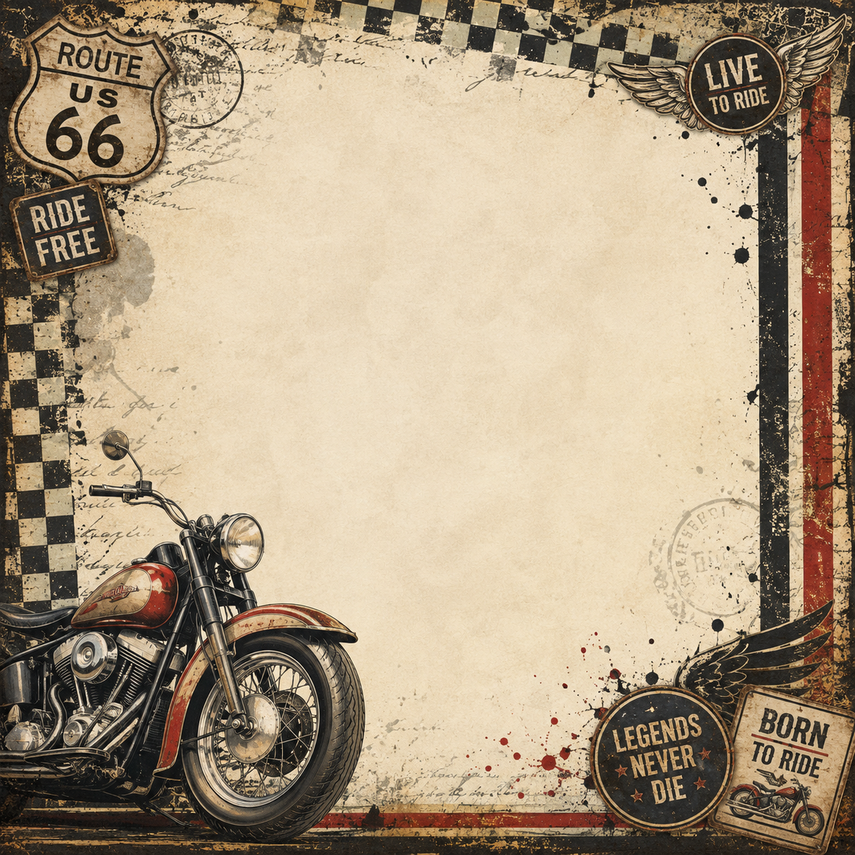 Vintage Motorcycle Scrapbook Kit