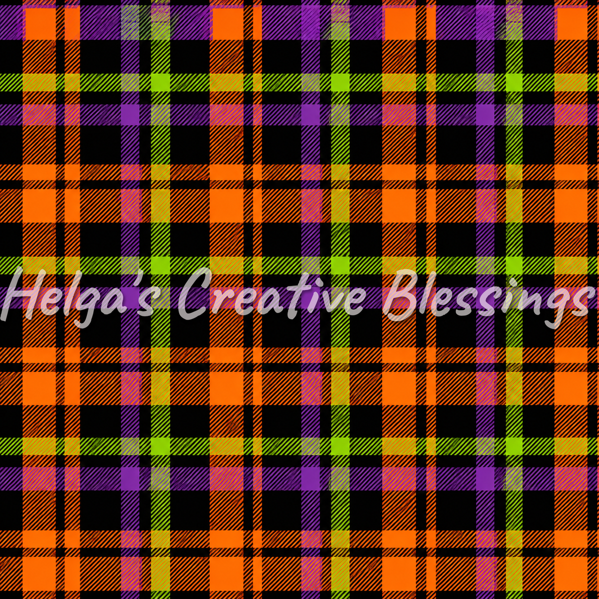 Plaid Purple and Orange