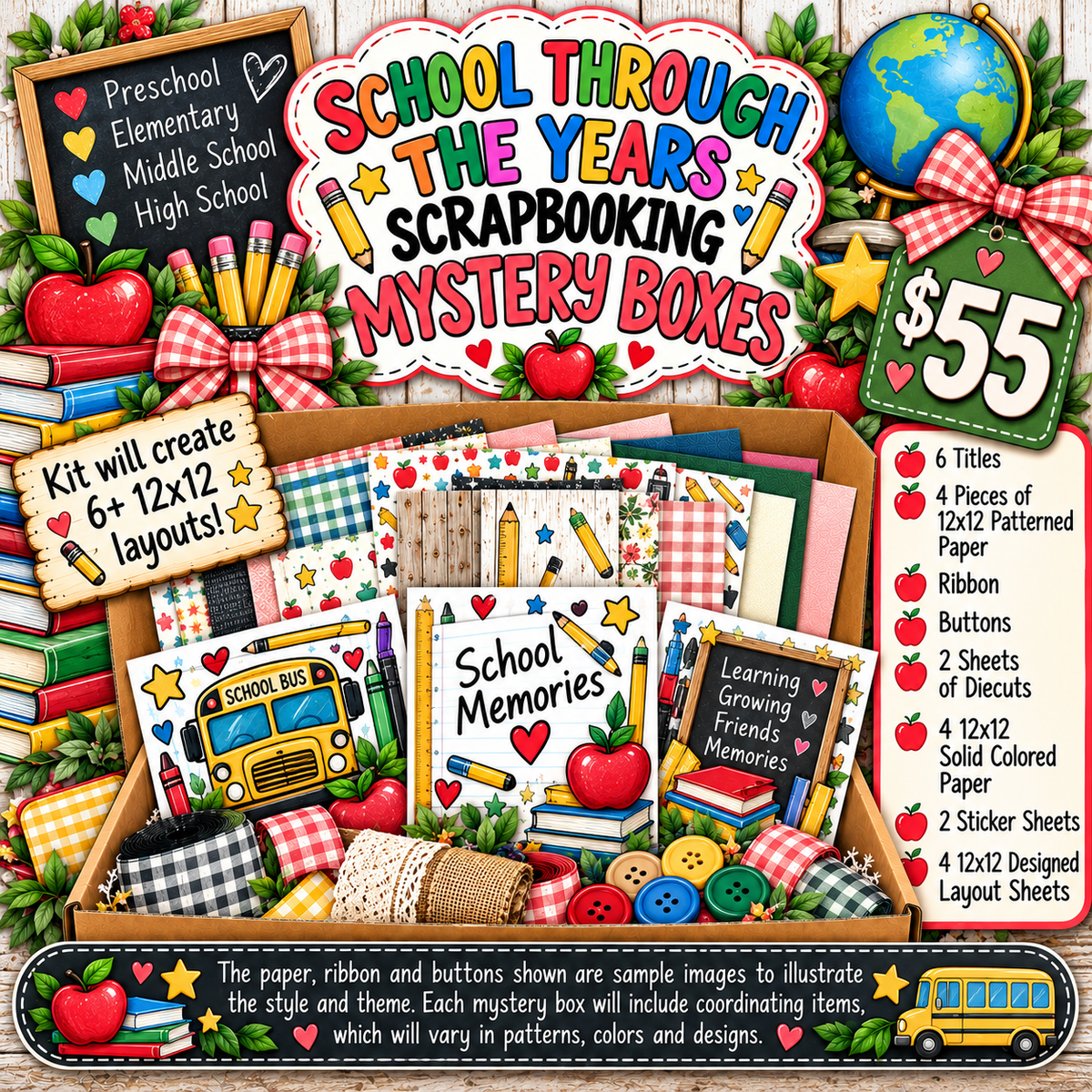 School Themed Scrapbooking Mystery Box