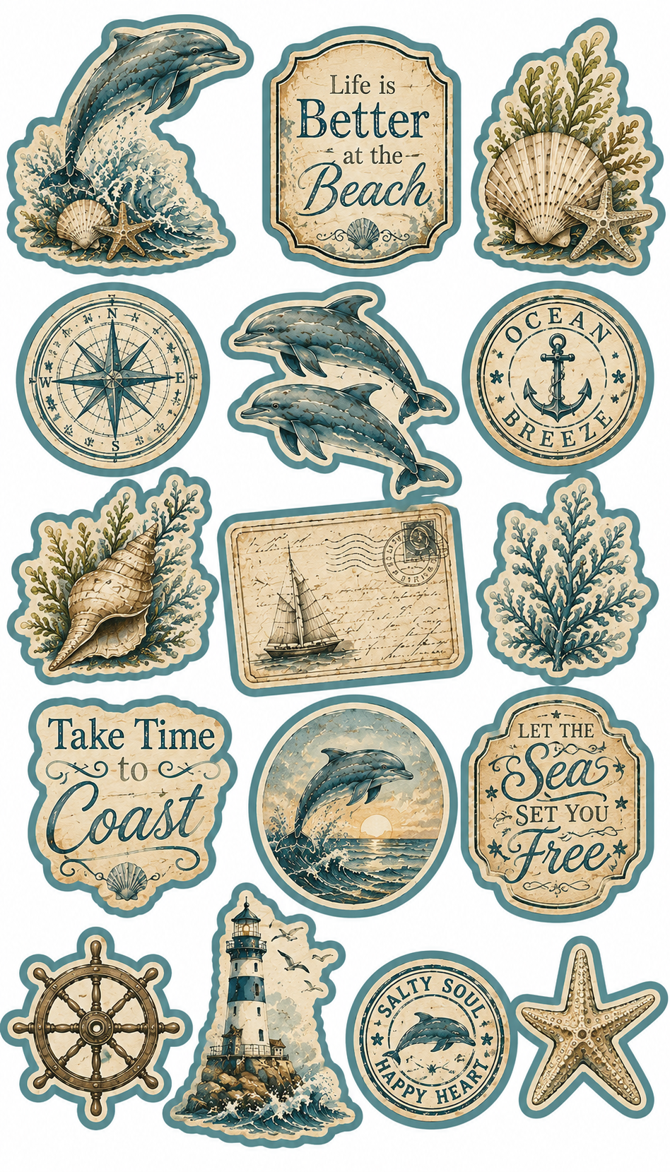 Vintage Dolphins Scrapbook Kit