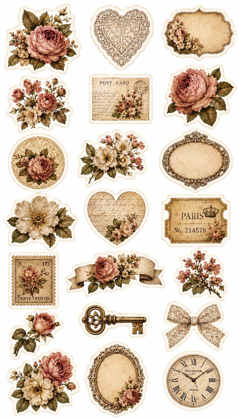 Vintage Floral Scrapbook Kit