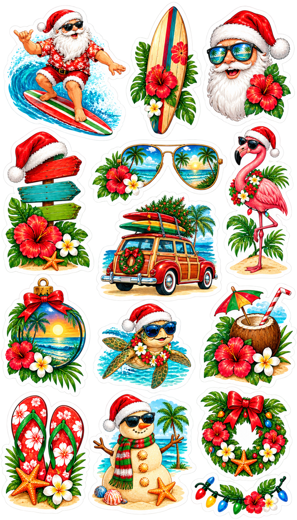 Santa on a Surfboard Scrapbook Kit