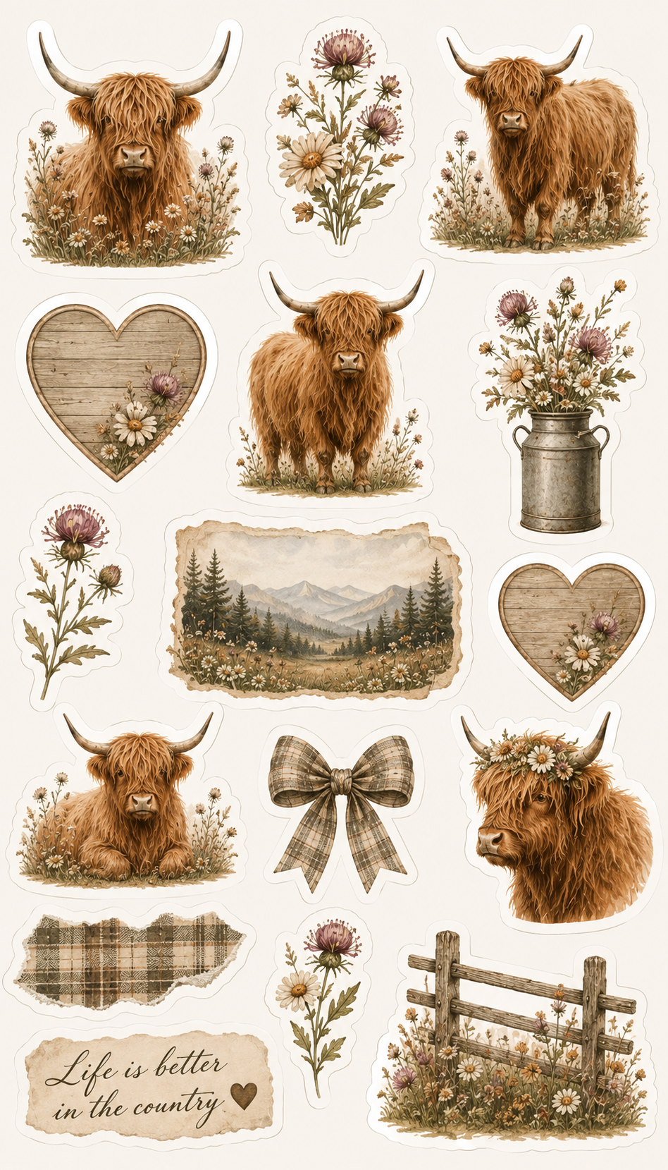 Highland Cows Scrapbook Kit