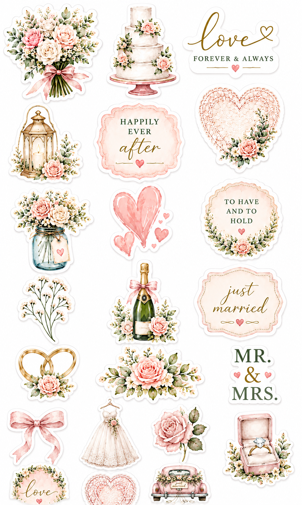 Pastel Wedding Scrapbook Kit