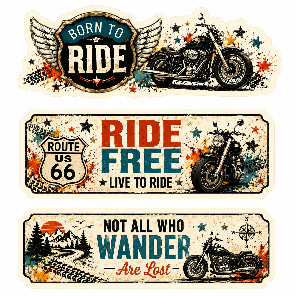 Colorful Motorcycle Scrapbook Kit