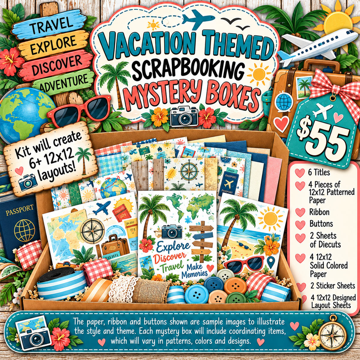 Vacation Themed Scrapbooking Mystery Kit