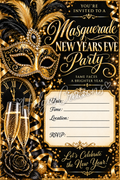 Masquerade New Years Eve Party Invitation