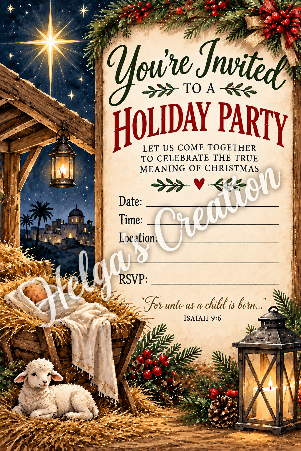 Nativity Holiday Invitation Regular