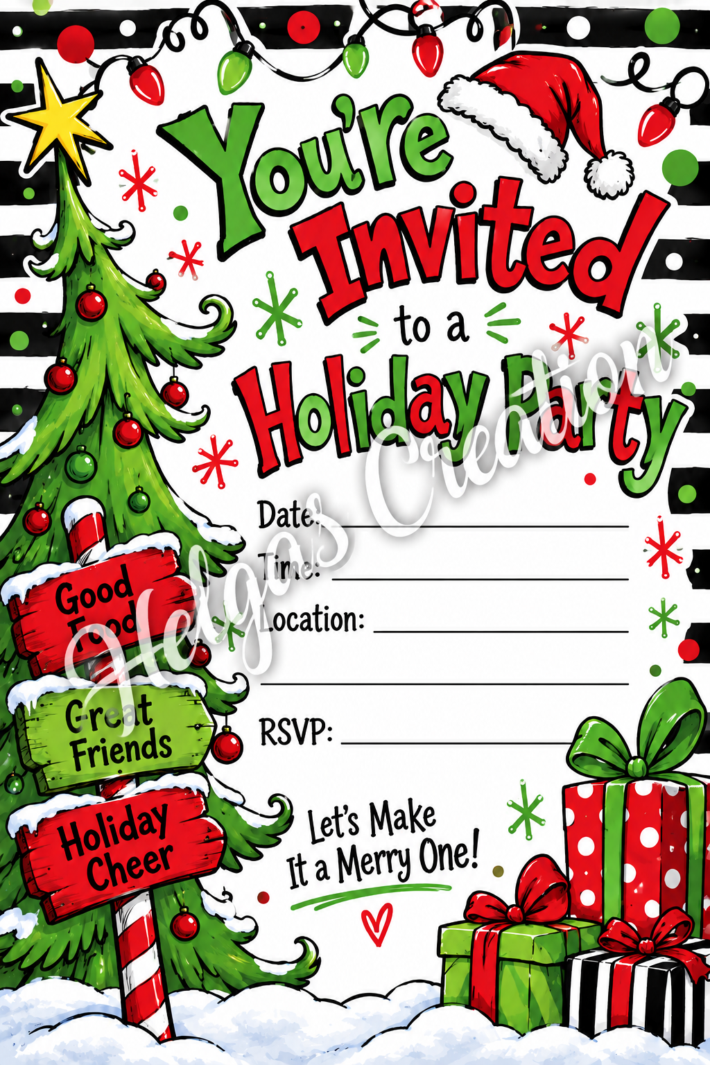 Grinch Holiday Invitation Regular