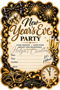 Here's to A Brighter Tomorrow New Years Eve Invitation with decorative Edge
